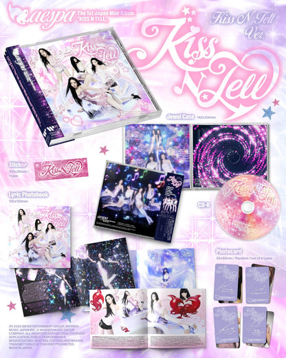 Pre-Order - aespa - 1st Japan Mini Album - KISS N TELL - KISS N TELL Vers.