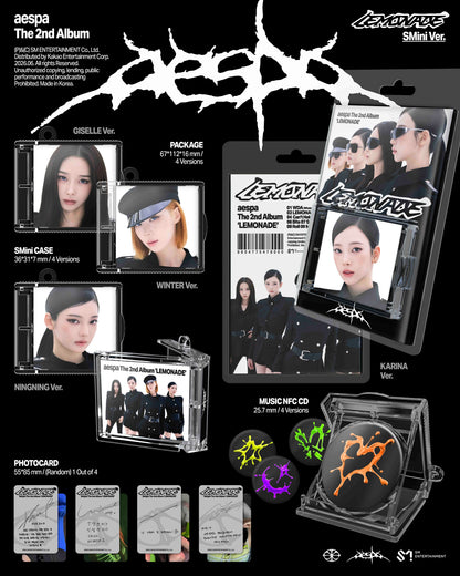 Pre-Order - aespa - 2nd Album - LEMONADE - SMini Vers. (Smart Album)