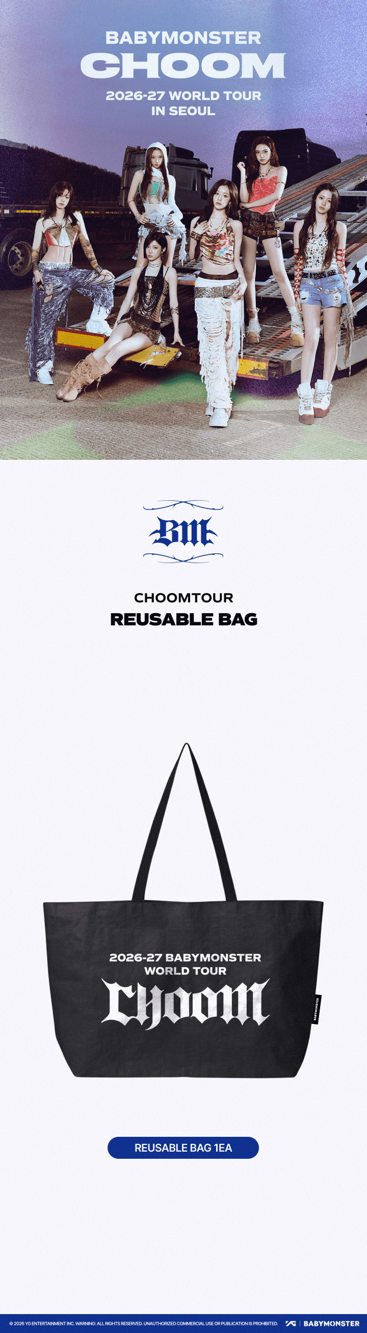BABYMONSTER - CHOOM TOUR MD - REUSABLE BAG