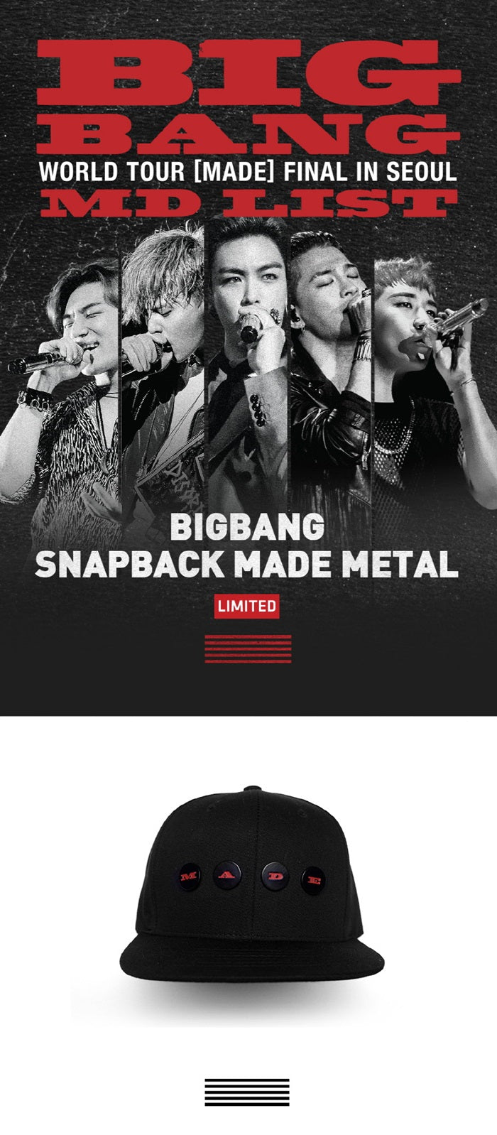 BIGBANG - World Tour - MADE Final In Seoul - Snapback - MADE Metal