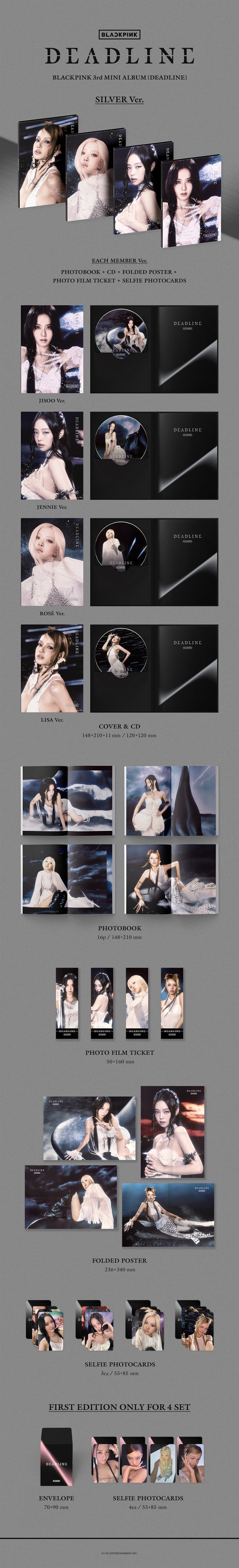 Pre-Order - BLACKPINK - 3rd Mini Album - DEADLINE - SILVER Ver.