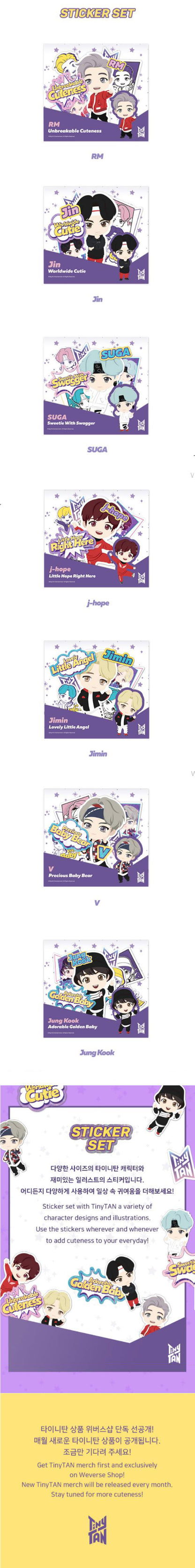 BTS x TinyTAN Goods - Sticker Set - Jin