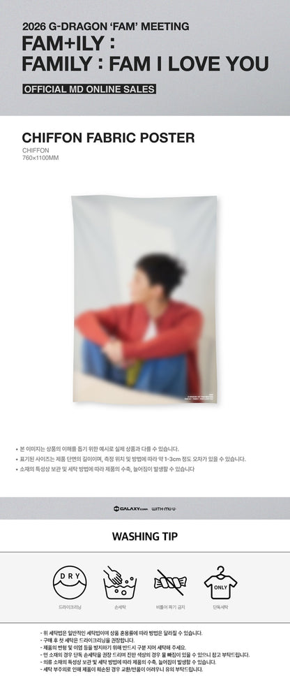 CHIFFON FABRIC POSTER 2026 G-DRAGON ‘FAM’ MEETING FAM+ILY : FAMILY : FAM I LOVE YOU OFFICIAL MD
