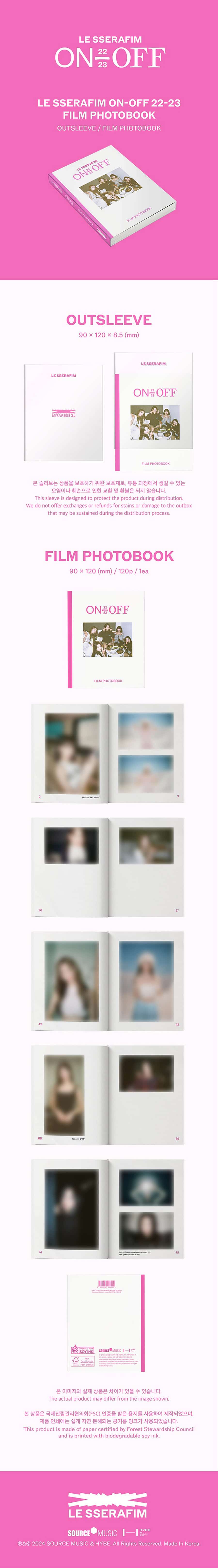LE SSERAFIM - ON-OFF 22-23 - Film Photobook (Seoul Saver)