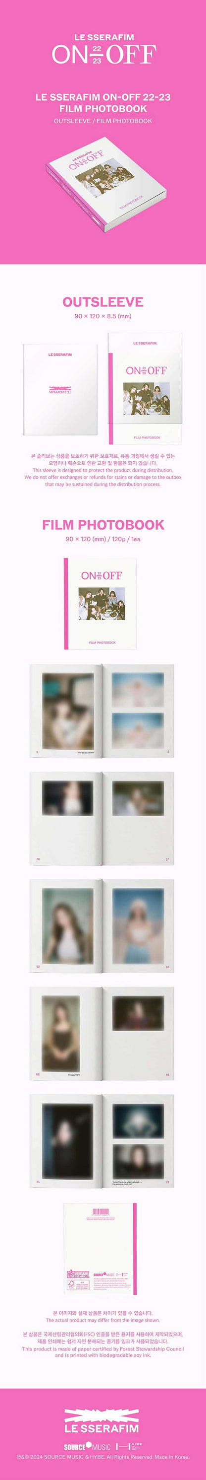 LE SSERAFIM - ON-OFF 22-23 - Film Photobook (Seoul Saver)