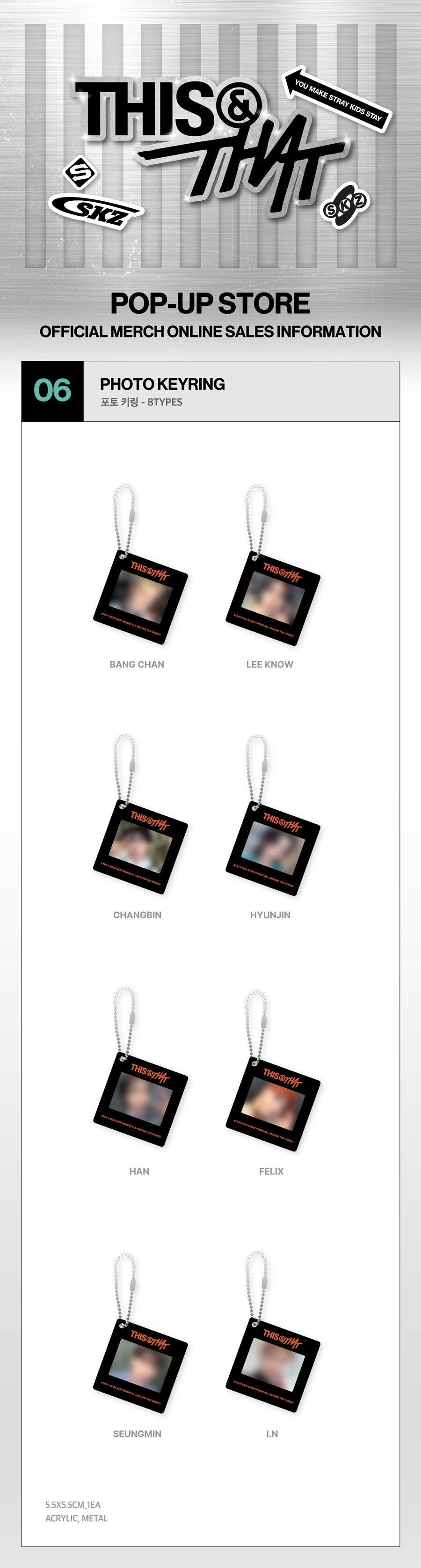 Pre-Order - Stray Kids - THIS & THAT MD - PHOTO KEYRING