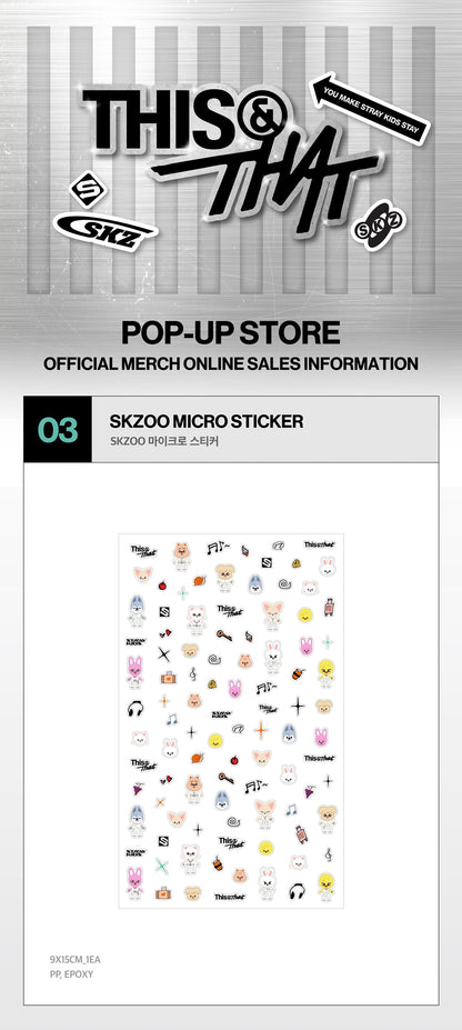 Pre-Order - Stray Kids - THIS & THAT MD - SKZOO MICRO STICKER