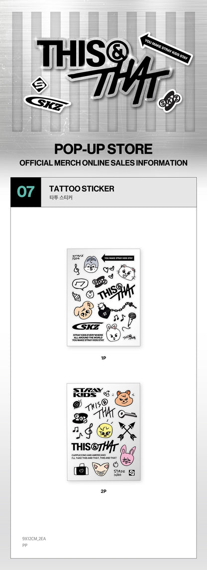 Pre-Order - Stray Kids - THIS & THAT MD - TATTOO STICKER