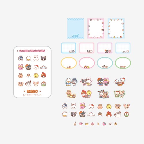 Pre-Order - Stray Kids SKZOO X SANRIO CHARACTERS - TIN CASE STICKY NOTE SET