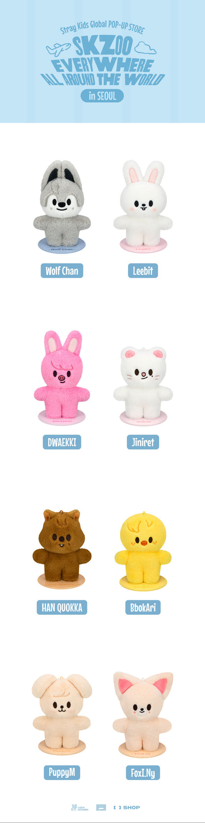 Stray Kids - SKZOO PLUSH STANDING Vers. - SKZOO Everywhere All Around The World