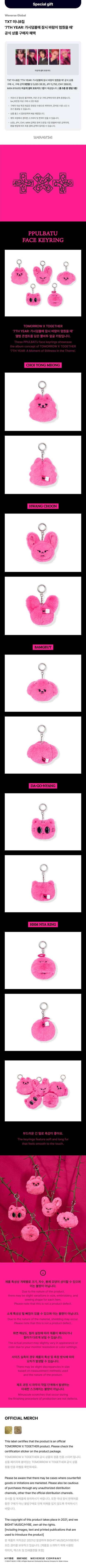 TXT - PPULBATU Face Keyring - 7TH YEAR: A Moment of Stillness in the Thorns MD